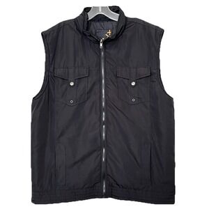 Helix Mens Vest Black XXL Full Zip Pockets Polyester Lined Insulated Lightweight